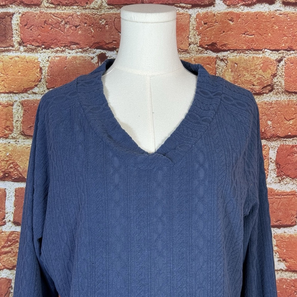 Trinity Women's Crytal Gray V-Neck Knit Sweater Size L NEW NWT Comfort Cozy Fall